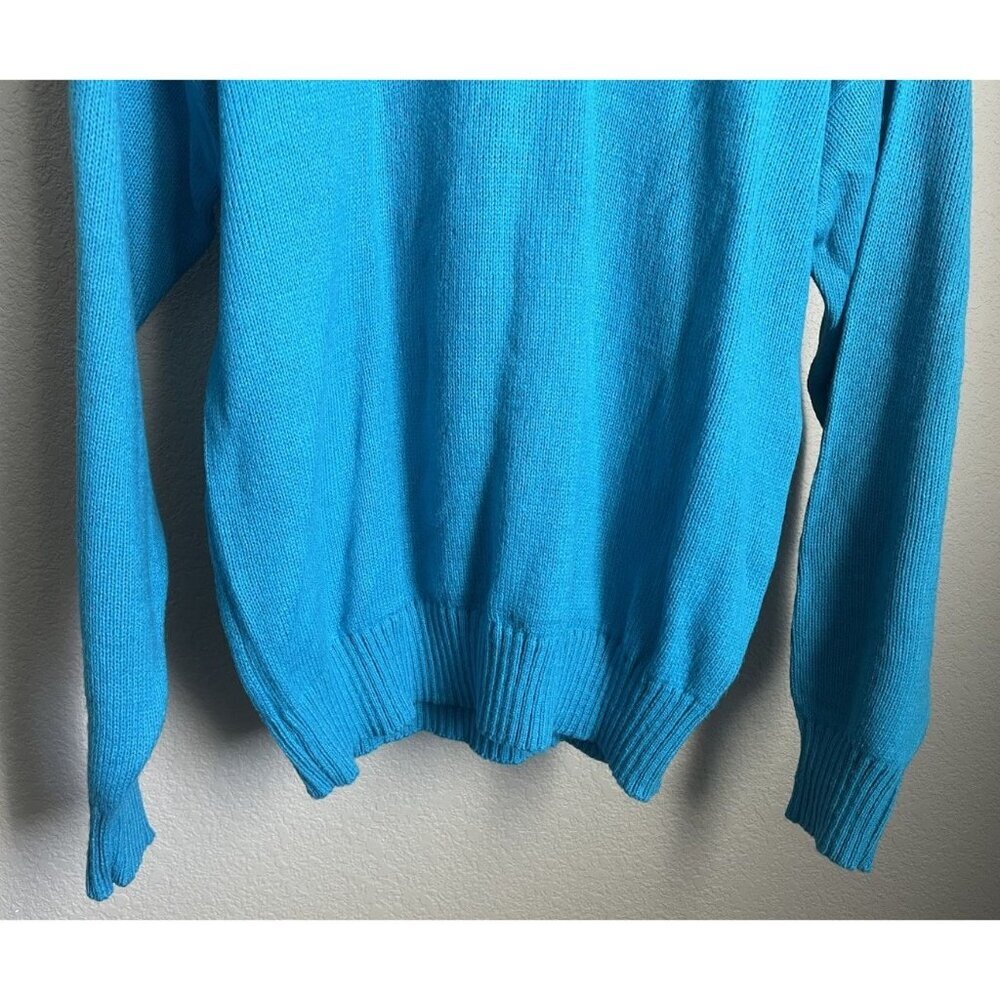 NWT! Vintage Le Tigre Men's L Pullover Sweater - Turquoise - Picture 3 of 8